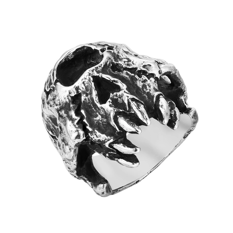 Anillo De Calavera Para Hombre Acero De Titanio Retro Gótico Punk Diseño De Diente De Bestia Joyería Hardcore