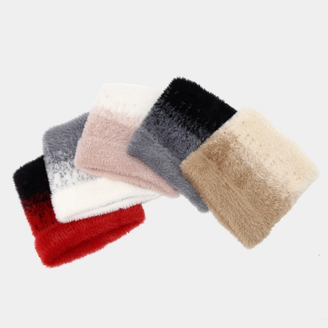 Berretto Beanie Orecchie Di Gatto Sfumato Pelliccia Sintetica Peluche Caldo Antivento Inverno Esterno Stile Giapponese Donna