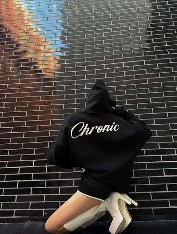 Sudadera Con Capucha Oversize De Algodón Para Mujer Media Cremallera Estampado De Letras Ajuste Holgado Streetwear Negro
