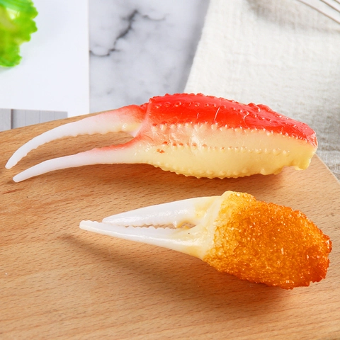 Realistic Simulation Food Model Artificial Tempura Shrimp Crab Claw PVC Photography Props Kitchen Home Decor Display