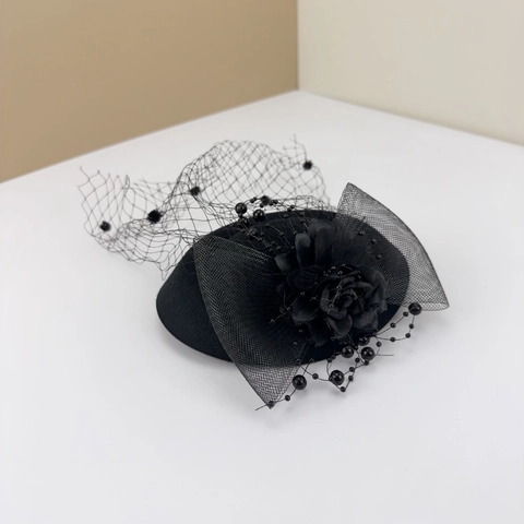 Vintage Καπέλο Fascinator Με Πέπλο Λουλούδι Χάντρες Ρετρό Στυλ Hepburn Για Γυναίκες Γάμο Κοκτέιλ Πάρτι Τσαγιού