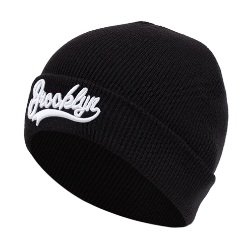 Bonnet En Maille Brodé Brooklyn Coton Acrylique Décontracté Streetwear Couvre-Chef Chaud Pour Hommes Femmes
