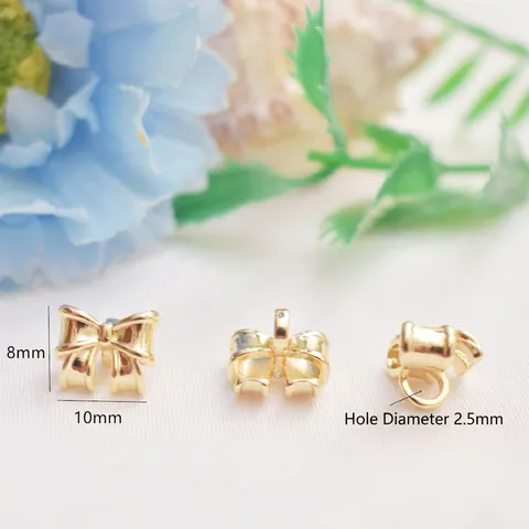 Dijes De Lazo De Cobre Chapado En Oro Pequeños Colgantes Para Hacer Joyas De Bricolaje Pulsera Collar