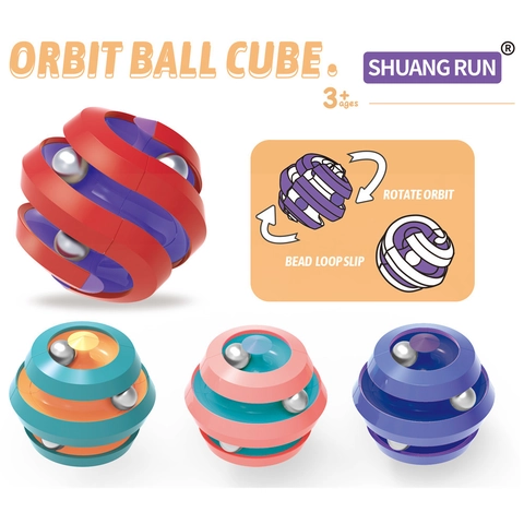 Orbit Ball Cube Fidget Toy Stress Relief Sensory Puzzle For Hand Eye Coordination Training Durable Plastic Metal Beads