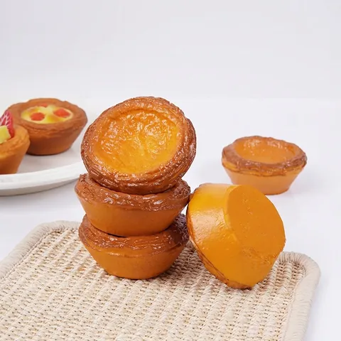 Artificial Egg Tart Model PU Squishy Stress Relief Toy Slow Rebound Decompression Dessert Simulation For Display Prop