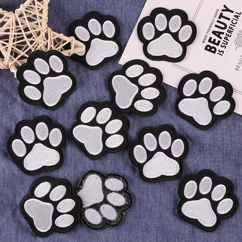 Toppa Ricamata Impronta Di Zampa Gatto Cane Applique Termoadesiva Per Giacca Zaino Cappello Accessorio Decorativo