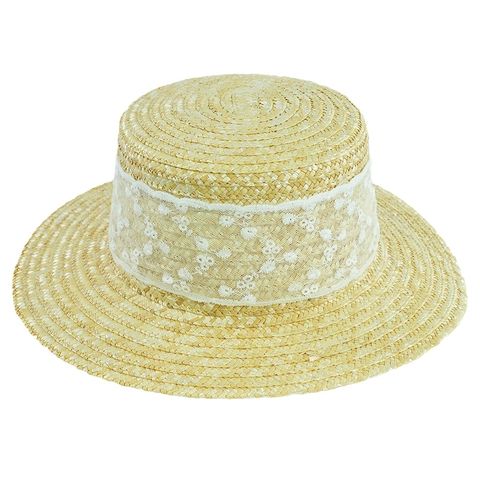 Chapeau De Paille Femme Canotier Vintage Style Hepburn Noeud En Dentelle Protection Solaire Été Plage Accessoire