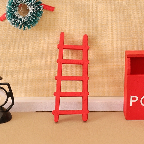 Scala In Legno Rossa In Miniatura Per Casa Delle Bambole Decorazione Di Natale Accessorio Modello Giardino Delle Fate DIY