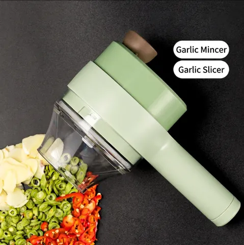 Handheld Electric Food Processor Portable Vegetable Cutter Slicer Mincer Wireless USB Charging Plastic Garlic Masher Ginger Chili Crusher Multifunctional Kitchen Tool
