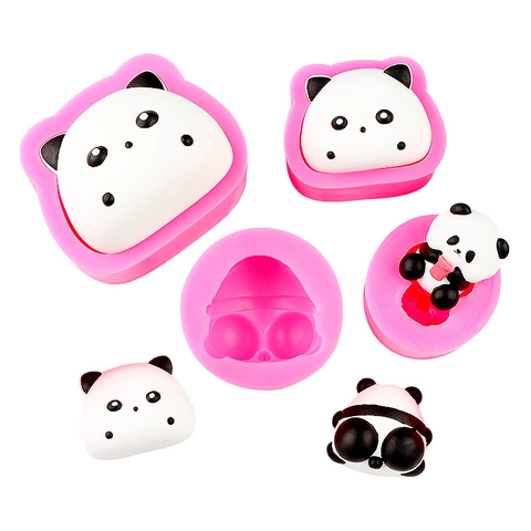 Cute Cartoon Panda Silicone Mold For DIY Cake Fondant Chocolate Resin Clay Handmade Craft 3D Animal Shape