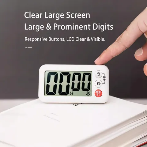 Digitaler Küchentimer Magnetisch Großes LCD Display Countdown Lauter Alarm Zum Kochen Backen Klassenzimmer Studium Kunststoff