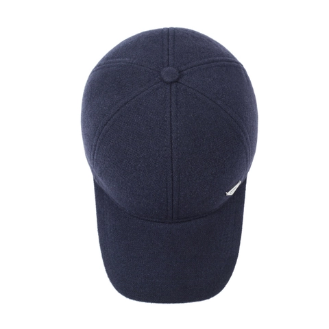 Casquette De Baseball Homme Hiver Protection Oreilles Épaisse Chaude Mélange Laine Badge Métallique Triangle Réglable Extérieur