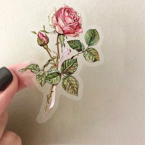 Adesivi In PET Fiori Vintage Impermeabili Estetici Botanici Per Journal Scrapbooking Decorazione