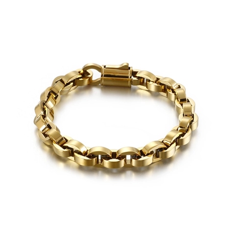 Bracelet À Maillons En Acier Inoxydable Pour Hommes Hip Hop Streetwear Style Industriel Bijoux Cadeau