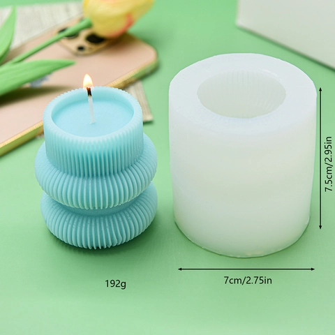 Silikon Kerzenform Gerippt Gestreift Zylinder Geometrische Form DIY Handgemachte Seife Gips Handwerk Aromatherapie Dekor