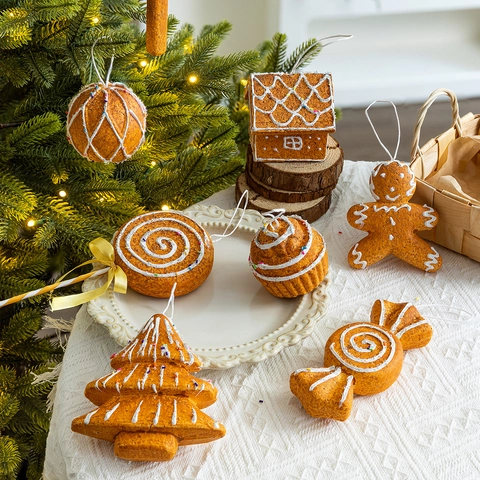 Kerst Peperkoek Ornamenten Schuim Hangende Feestelijke Decoraties Voor Boomdecoratie Peperkoek Man Huis Snoep Vormen