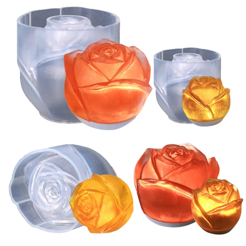 Rose Flower Silicone Mold DIY Resin Casting Candle Soap Making Ice Tray Desktop Ornament