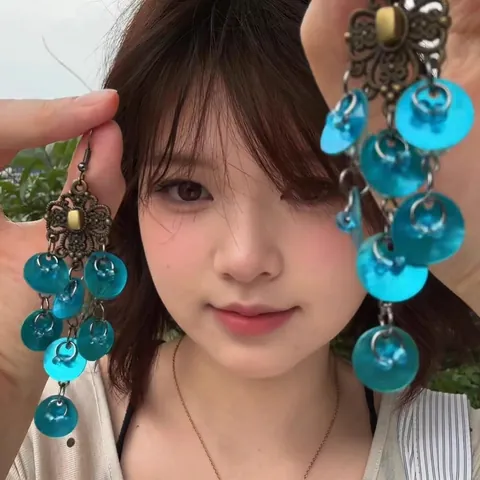 Bohemian Muschel Quaste Hängeohrringe Vintage Legierung Blume Perlen Strand Urlaub Ethnischen Stil Schmuck Für Frauen