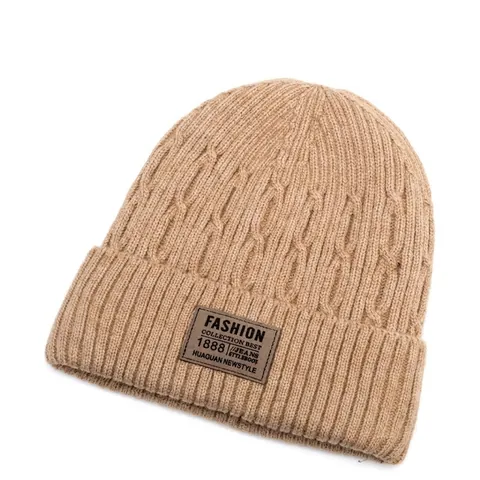 Winter Beanie Hat For Men Women Acrylic Cable Knit Warm Thickened Fleece Lined Cold Weather Outdoor Windproof Cap
