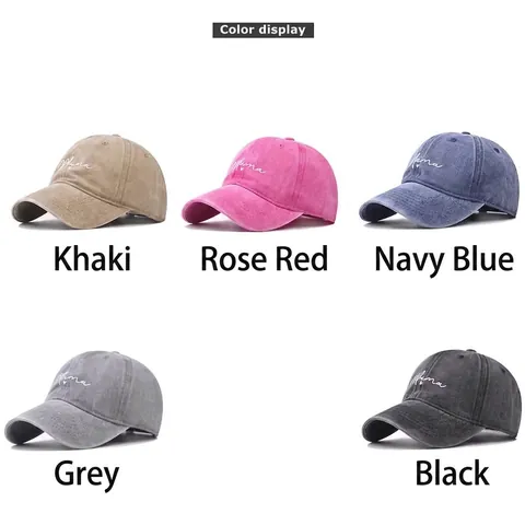 Casquette De Baseball En Coton Lavé Avec Broderie Mama Cœur Vintage Ajustable Pour Femmes
