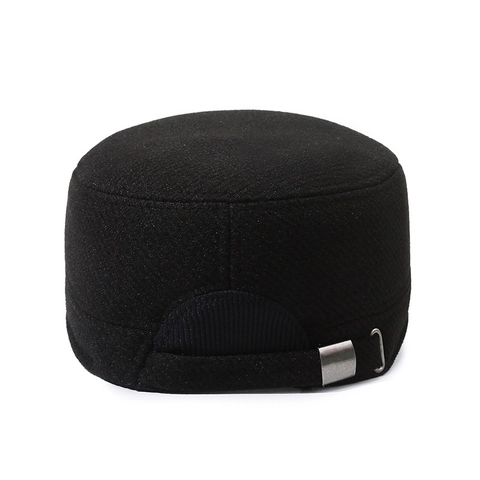 Cappello Cadet Invernale Da Uomo Misto Lana Caldo Protezione Orecchie Regolabile Stile Militare