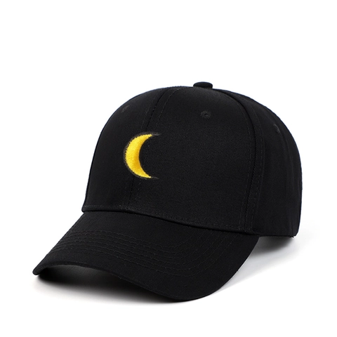 Cappellino Da Baseball Ricamo Luna Cotone Twill Fibbia Metallo Regolabile Cappello Sole Casual Outdoor Unisex