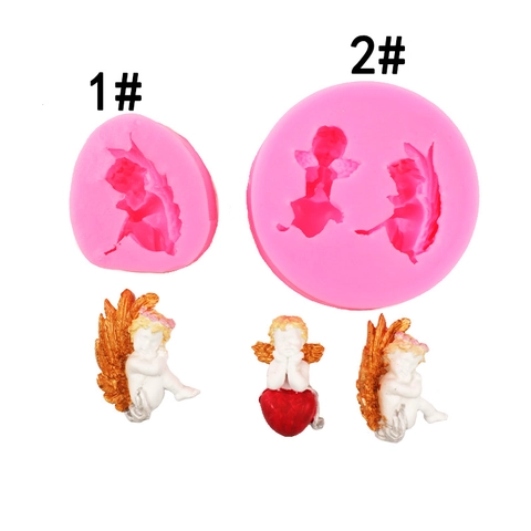 Moule En Silicone Ange Relief Ailes Cupidon Pour Décoration Gâteaux Fondant Artisanat Résine Argile Bébé Chocolat