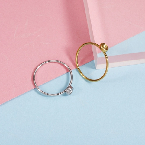 Minimalist Ring Blank 304 Stainless Steel Cup Base Bezel Setting DIY Jewelry Making Ins Style For Women Men