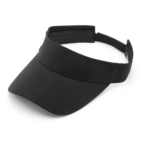 Sun Visor Hat Pure Cotton Adjustable Velcro Solid Color UV Protection Outdoor Sports Tennis Golf For Women Men