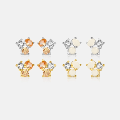 Minimalist S925 Sterling Silver Zirconia Stud Earrings For Women Korean Style Light Luxury Water Drop Shape Small Ear Jewelry