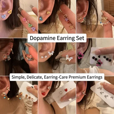 Pendientes de Botón de Mariposa Flor Corazón con Poste de Plata de Ley 925 Circón de Color Joyería de Moda para Mujer