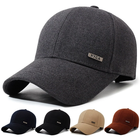 Herren Baseballkappe Baumwolle Nylon Verstellbar Gebogener Schirm Sonnenschutz Outdoor Sport Lässig Metall Logo Hut