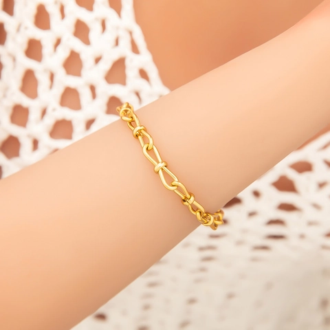 Pulsera de Cadena Geométrica de Hoja de Corazón de Acero Inoxidable Minimalista para Mujeres Hombres Joyería de Moda de Oro Plata Galvanizada Regalo Ajustable