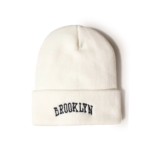 Brooklyn Letter Embroidery Knitted Beanie Hat Acrylic Warm Soft Winter Skull Cap For Men Women Casual Streetwear
