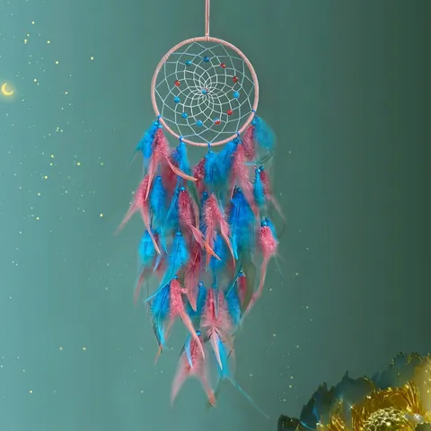 Handmade Dream Catcher Wall Hanging With Feathers Beads Iron Ring Bohemian Nordic Style Home Decoration Bedroom