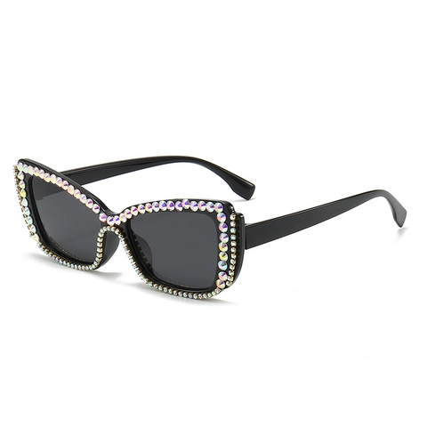 Occhiali Da Sole Cat Eye Lusso Strass Montatura Intera Protezione UV400 Moda Per Donne Vacanze Viaggio