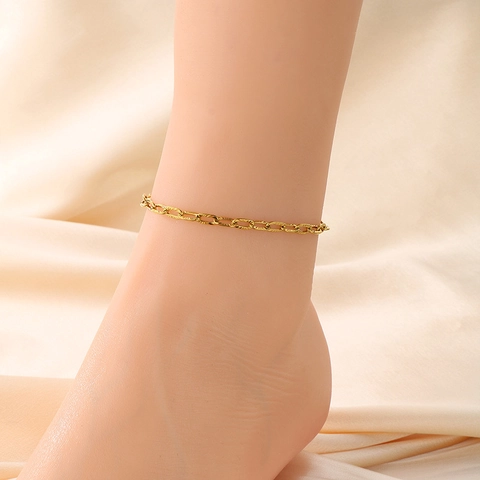 Roestvrijstalen Enkelbandje Geometrische Ketting Verstelbare Minimalistische Sieraden Voor Dames Zomer Strand Cadeau
