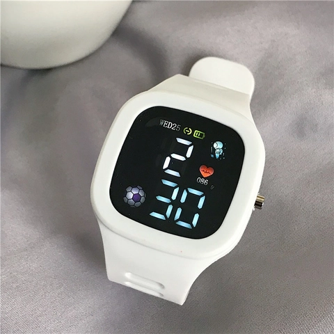Reloj Digital LED Para Niños Estudiantes Correa De Silicona Cuadrado Pantalla Táctil Impermeable Luminoso Deporte Al Aire Libre Niños Niñas