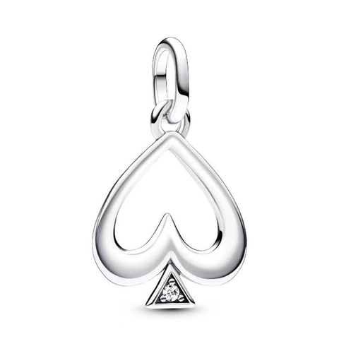 Metal Rhinestone Poker Card Spades Hearts Pendant Charm Beads For DIY Bracelet Necklace Jewelry Making Accessories For Women