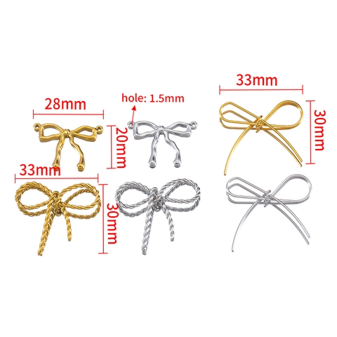 Schmetterling Schleife Anhänger Edelstahl DIY Schmuckherstellung Zubehör Für Armband Halskette Mode Galvanisierte Accessoires