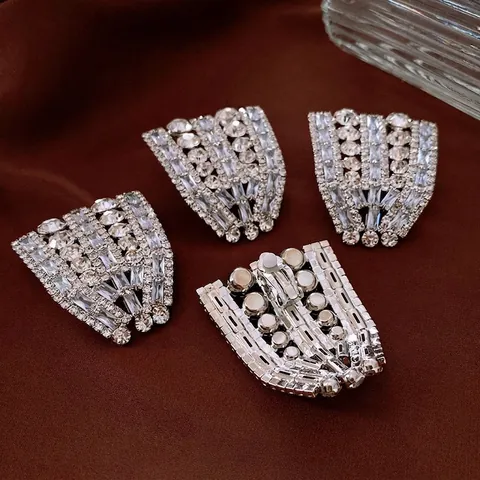 Statement Geometrische Fächerförmige Ohrringe Mit Zirkonia Und 925 Sterling Silber Ohrstecker Damen Luxus Mode Schmuck