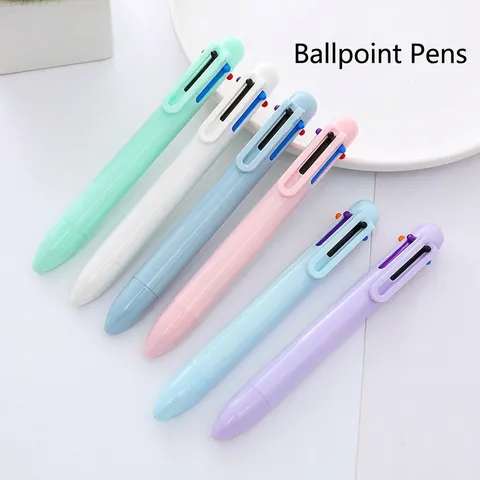 Multi Color Ballpoint Pen Macaron Pastel Plastic Retractable Aesthetic Office School Supplies Journaling Writing