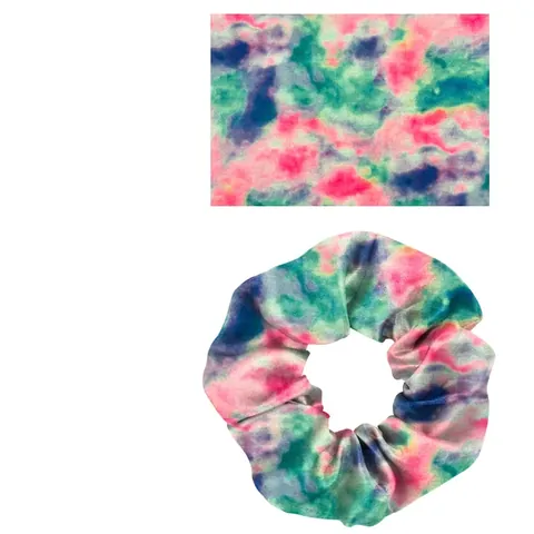 Soccer Print Hair Scrunchie Elastic Satin Fabric Sporty Ponytail Holder For Women Trendy Athletic Hair Accessories
