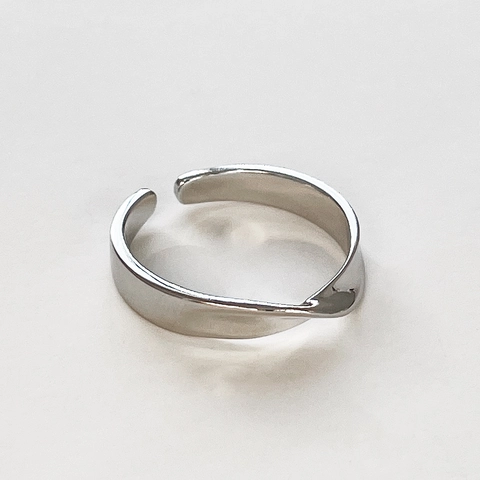 925 Sterling Silber Möbius Ring Verstellbar Offen Geometrisch Minimalistisch Schmuck Für Damen