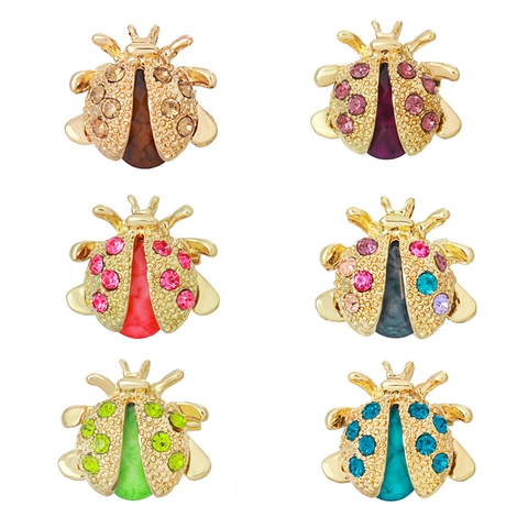 Spille Carine Coccinella Farfalla Lega Strass Gemma Artificiale Moda Vintage Corsage Accessori Per Abbigliamento Da Donna