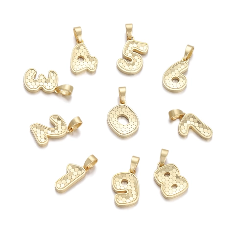 Minimalistischer Nummer Anhänger Halskette Kupfer Gold Überzogen Wabenstruktur Modeschmuck Zubehör Herren Damen