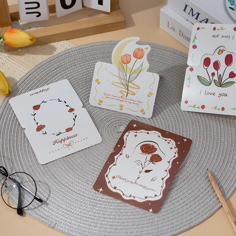 Biglietti Di Auguri Floreali Pieghevoli Illustrazione Bouquet Di Fiori Cartoncino Per Festa Della Mamma San Valentino