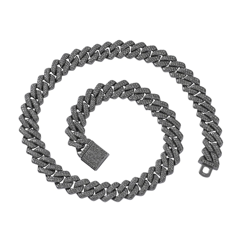 Collana Catena Cubana Hiphop Pieno Rhinestone Iced Out Lega Gioielli Geometrici Per Uomini Personalità Audace