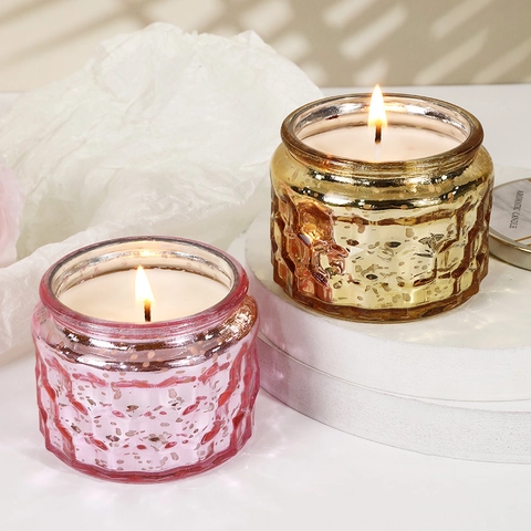Starry Sky Embossed Scented Candle Soy Wax Relief Glass Jar With Metal Lid Home Fragrance Aromatherapy For DIY Gift