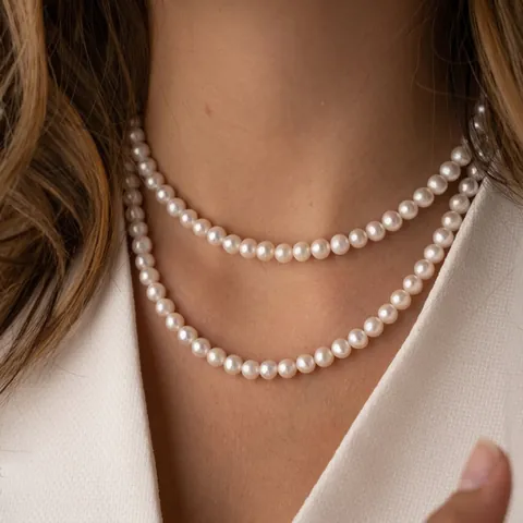 Elegant Imitation Artificial Pearl Necklace For Women Minimalist Stainless Steel 14K Gold Plated Choker Clavicle Chain Jewelry
